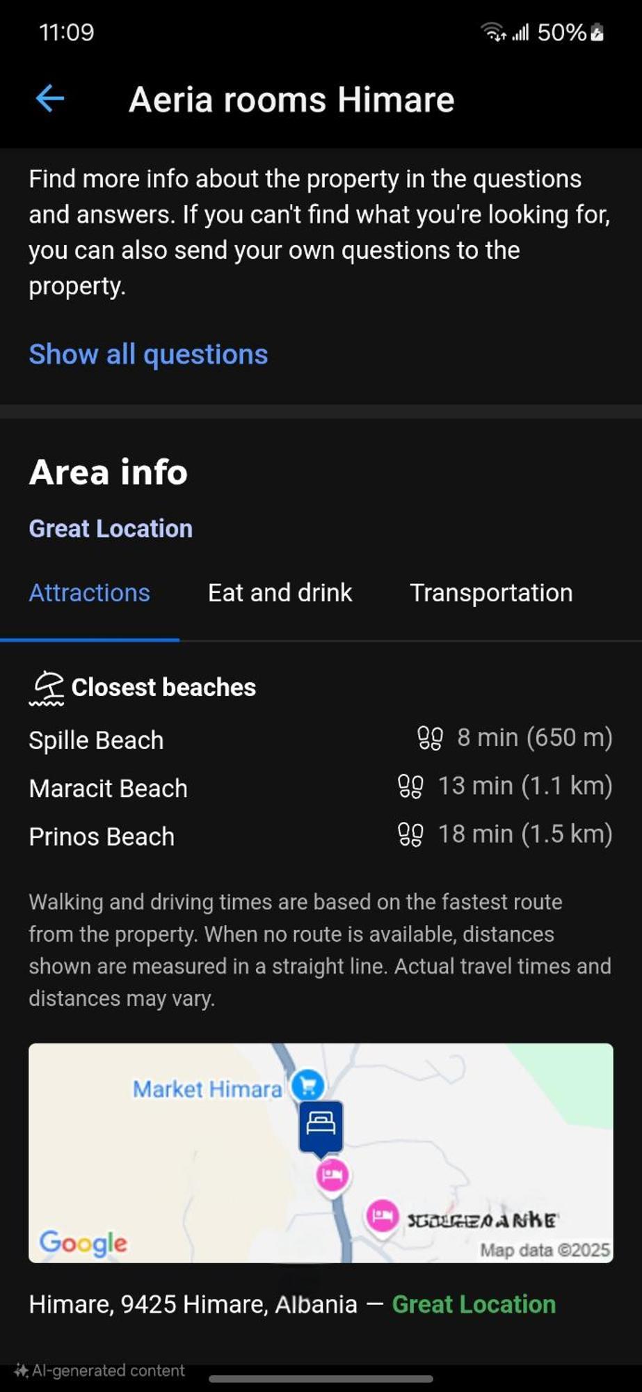 Aeria Rooms Himare Eksteriør bilde